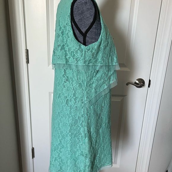 WOMEN’S BCBG MAX AZRIA LIGHT GREEN LACE MINI DRESS Cotton Blend Sz M - Picture 16 of 16